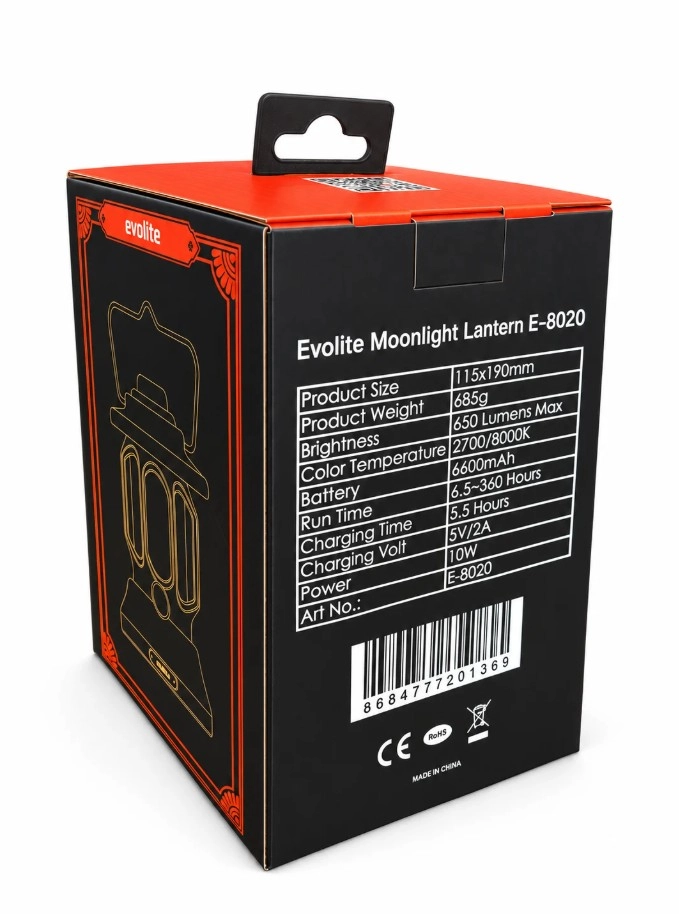 EVOLITE MOONLİGHT 650 LM ŞARJLI KAMP LAMBASI