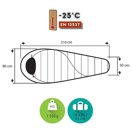 Trimm Balance -25’C Ultralight Uyku Tulumu - 185L, Yeşil