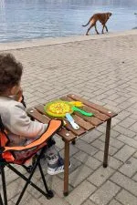BAG THE JOY AHŞAP KATLANIR RULO KAMP MASASI KAHVERENGİ (40*40*40)
