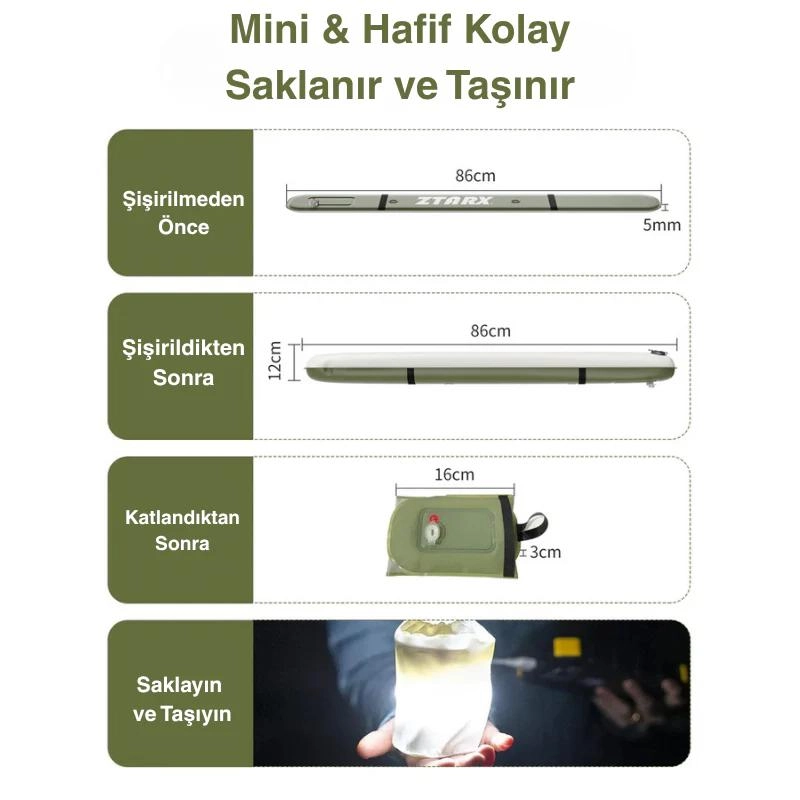ROHS ZTARX A2 LED ŞİŞİRİLEBİLİR LIGHT YOUTUBE-FOTOĞRAFÇILIK-KATLANABİLİR MANYETİK KAMP IŞIĞI IP66 SERTİFİKALI