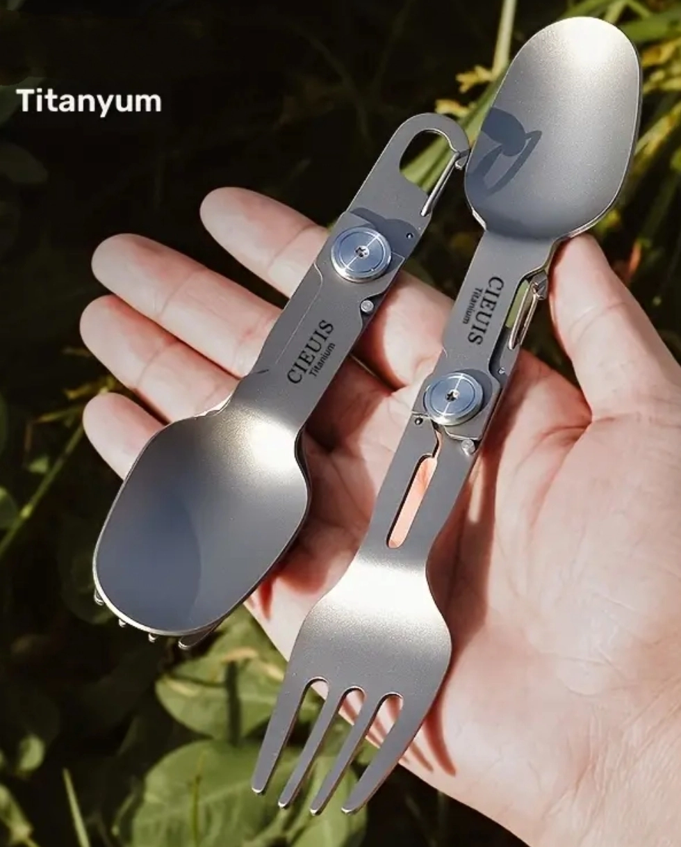 WOLFTRACK TİTANYUM KATLANABİLİR KAŞIK ÇATAL SETİ