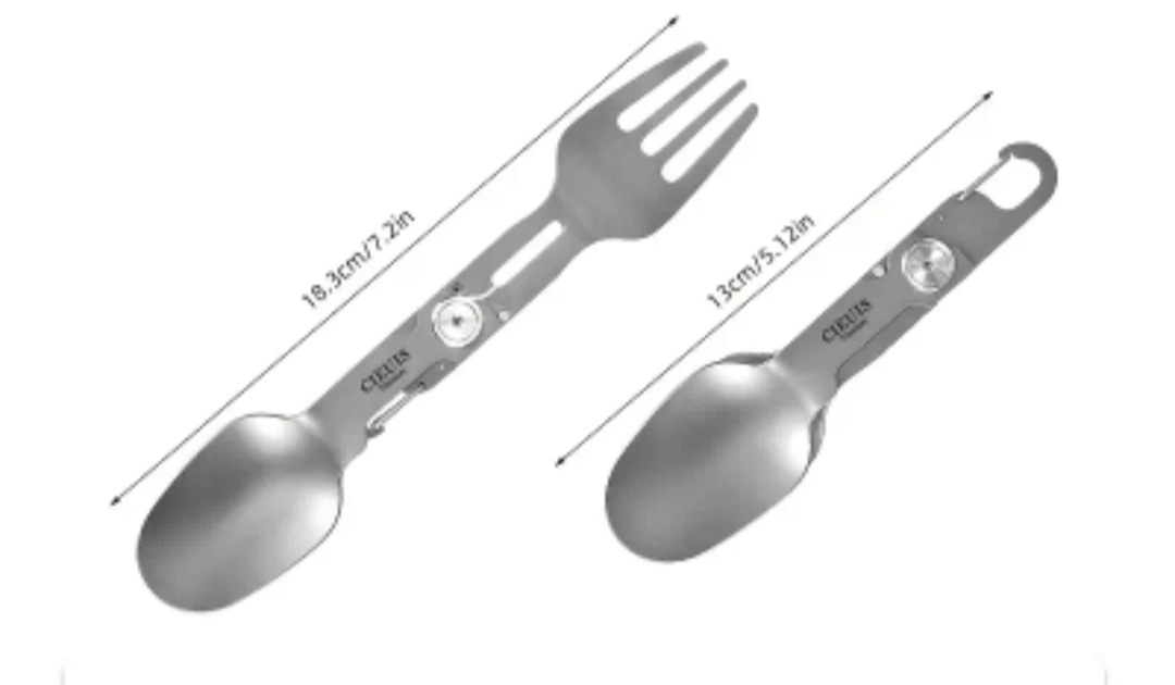 WOLFTRACK TİTANYUM KATLANABİLİR KAŞIK ÇATAL SETİ