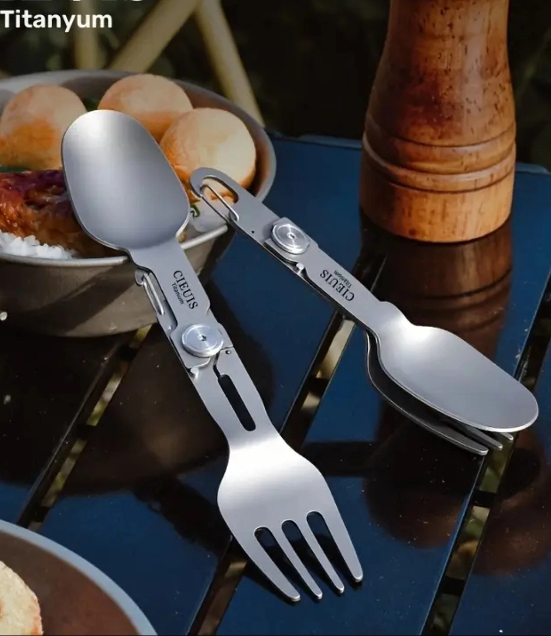 WOLFTRACK TİTANYUM KATLANABİLİR KAŞIK ÇATAL SETİ
