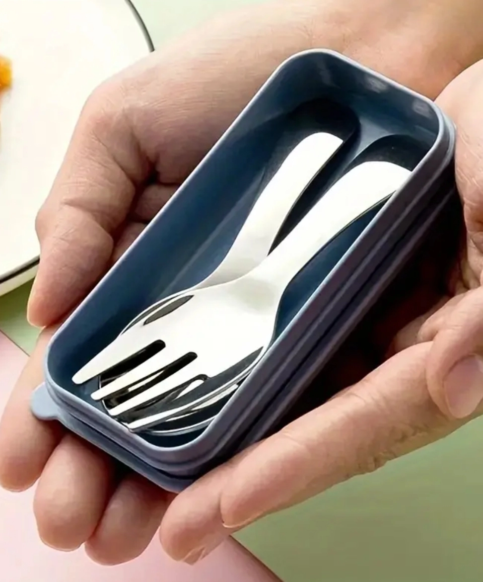 WOLFTRACK ÇELİK MİNİ KISA SAPLI KAMP KAŞIK ÇATAL SETİ