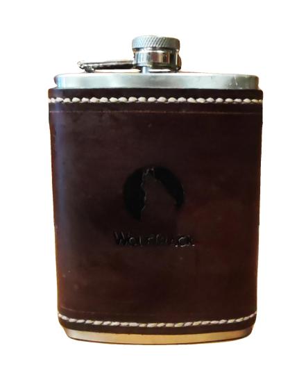 WOLFTRACK 7oz ÇELİK İÇKİ MATARASI KAHVE RENGİ DERİ
