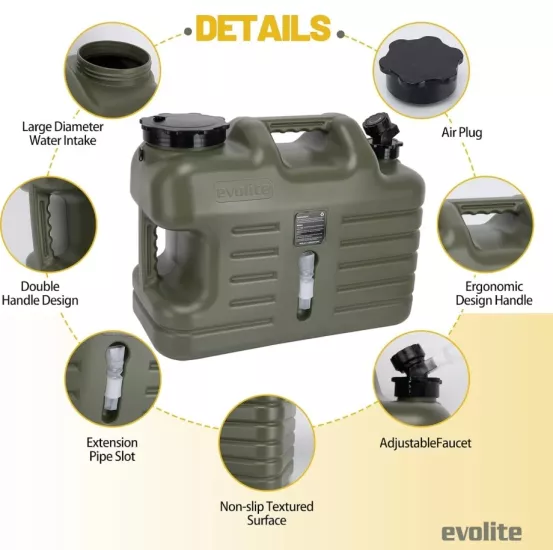 EVOLITE DEEP 18.5 L MUSLUK KAMP SU BİDONU