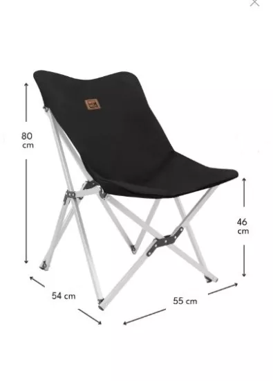 BOX&BOX ALÜMİNYUM KATLANLANABİLİR 113 KG KAPASİTELİ SİYAH KAMP SANDALYESİ - TAŞIMA ÇANTALI