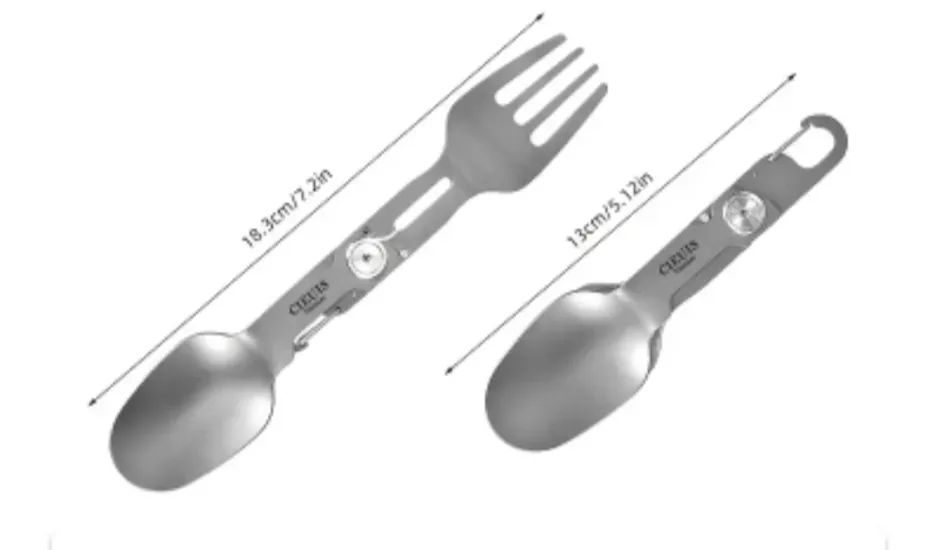 WOLFTRACK TİTANYUM KATLANABİLİR KAŞIK ÇATAL SETİ