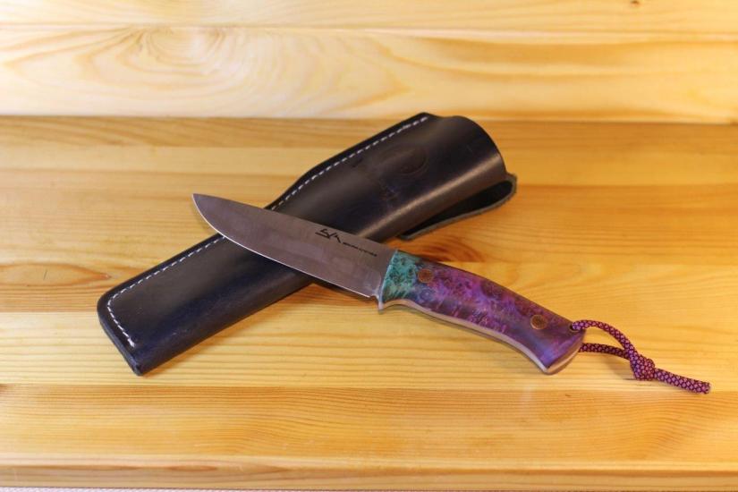 WOLFTRACK PURPLE GREEN BUSHCRAFT BIÇAK