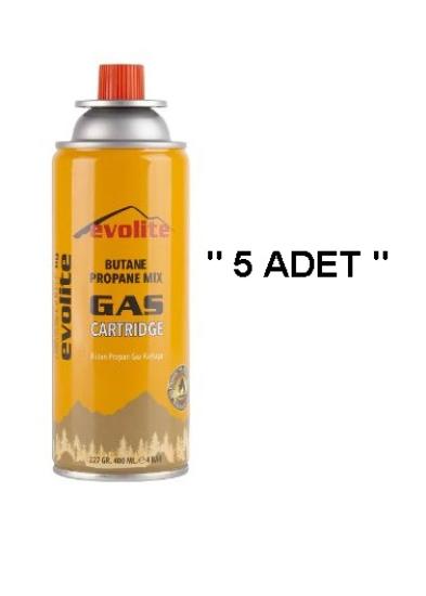 EVOLITE BUTANE PROPANE VALFLİ GAZ OCAK KARTUŞU 227 Gr (5 ADET)