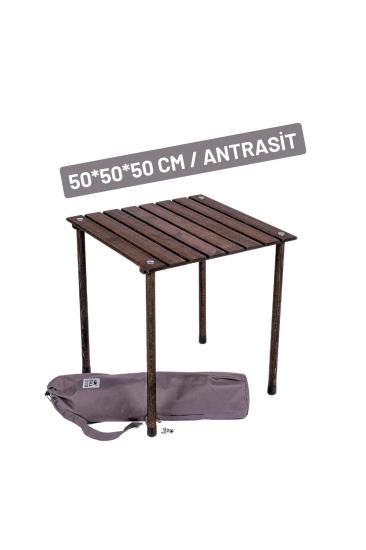 BAG THE JOY AHŞAP KATLANIR RULO KAMP MASASI ANTRASİT (50*50*50)