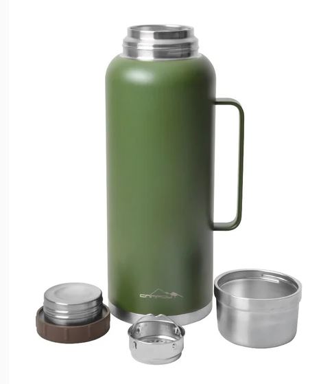 CAMPOUT ÇİFT KATMANLI TERMOS 2600 ML THERMOS YEŞİL - TUTMA YERİ PARACORD ÖRGÜ HEDİYELİ ... !!!