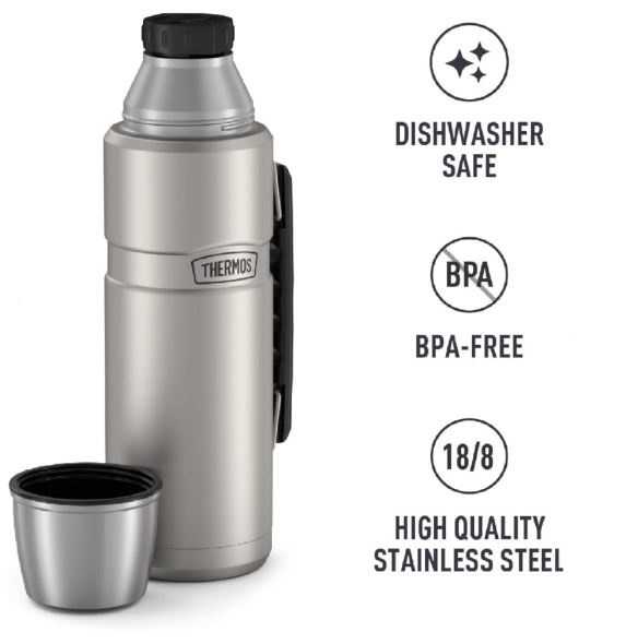 THERMOS SK2010 STAINLESS KING LARGE MATTE STAINLESS STEEL 1.2 LT. 163963-AK ’’ORGINIAL’’