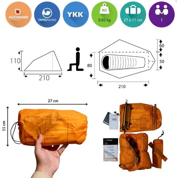 Trimm Pack-DSL 1 Kişilik 4 Mevsim Ultralight Çadır - t.pack.dsl.t